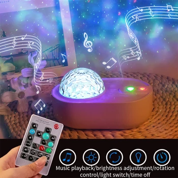 Céu estrelado de Luz do Projetor Nave espacial Lâmpada de Projeção Criativa da Música Casa Bluetooth Quarto de criança da Noite do DIODO emissor de Luz Dom Crianças