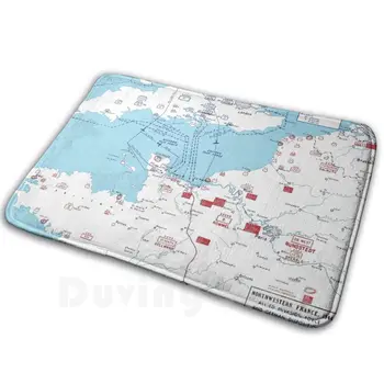 D - Dia Da Invasão Dos Aliados Na Normandia Mapa - D - Day Mapa Tapete Tapete Tapete Anti-Derrapante Tapetes De Quarto Mapa Normandia, França América