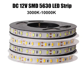 DC 12V Led strip 90leds/m SMD 5630 led Lâmpada luz Natural, branco/branco quente 3000K 4000K 7000K Flexível Fita Fita LED Faixa de 5m