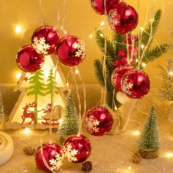 De 1,5/2M Bola de Árvore de Natal Enfeites de Árvore de Natal Pendurando Ornamento Decorativo de Cana-de-Estrelas Bola Vermelha Luzes de corda Bateria de Ano Novo Decoração