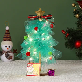 Decorações de natal Emissor de Luz da Árvore de Natal DIY Material Pacote de jardim-de-Infância do Brinquedo Educacional Dom DIY Árvore de Natal