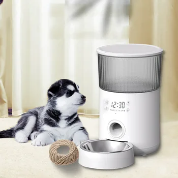Dispensador automático Comida Temporizado Programável Quantitativa Fonte de Alimentação Dupla & Gravador de Voz para Gatos Cães