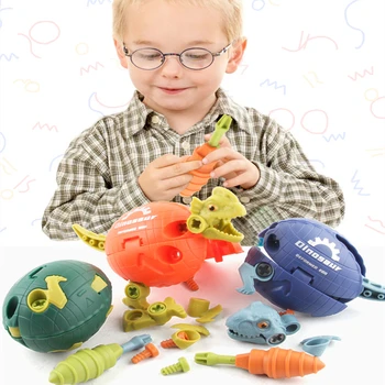DIY Deformar Ovo de Dinossauro de Brinquedos de Montar o Quebra-cabeça de Dino Crianças Parafuso Porca em Modelo Animal de Crianças Meninos Crianças, Presentes de Aniversário