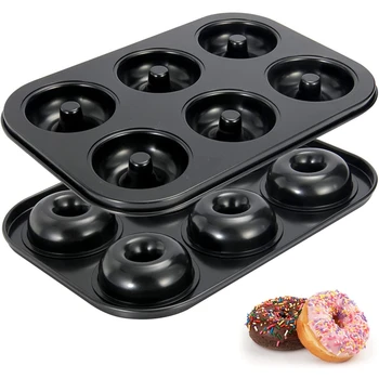 Donut Panela Antiaderente 6-Cavidade Donut Panelas De Cozimento, Donuts Molde Biscoitos Donuts Biscuit Bolo De Tabuleiro Maker Pan