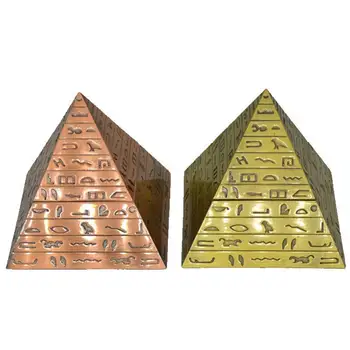 Egípcios Antigos De Armazenamento De Caixa De Metal Pirâmide Escultura Magnético Fivela De Jóias Organizador Decoração Única Caixa Bookshelf