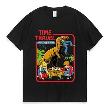 Engraçado Tempo de Viagem-para Iniciantes-T-Shirt Gráfico de Impressão de T-shirts Homens Mulheres Casual, Aconchegante Camiseta de grandes dimensões Streetwear Casais Tees