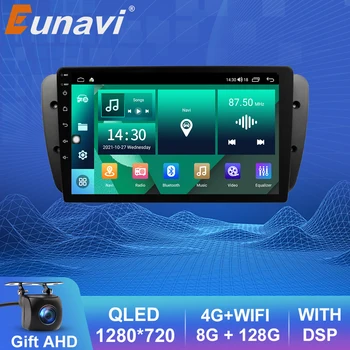 Eunavi 7862c Android De 10 de Carro do Leitor de Rádio Para Seat Ibiza 6j 2009 - 2013 Carplay GPS Multimídia 4G QLED DSP 2DIN 2 DIN DVD
