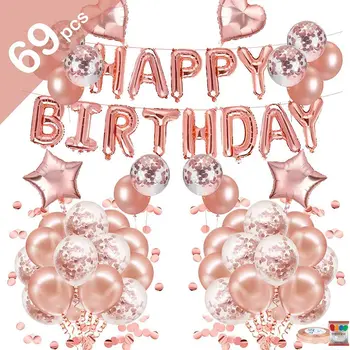 Feliz Aniversário Balões de Ar de Festa de Aniversário, Decorações para Crianças chá de Bebê de Menino Meninas Balões Folha Letras de Balões Acessórios