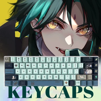 Genshin Impacto Xiao Jogos Personalizados Keycaps Japonês Pc Gamer tecla cap Cereja Perfil Adequado para MX Parâmetros de Mecânica de Jogo