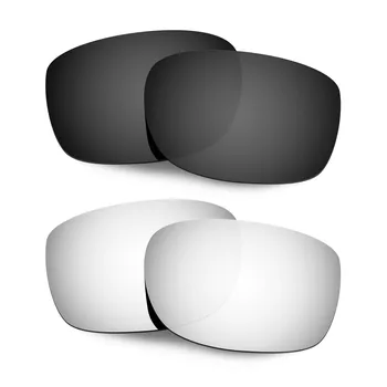Hkuco De Substituição De Lentes Polarizadas Para Straightlink Óculos De Sol - Preto-E-Prata 2 Pares
