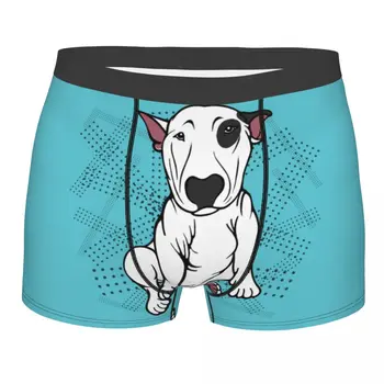 Inglês Bull Terrier, Boxer Shorts Homens Impressão 3D do sexo Masculino Breathbale Kawaii Bonito Doge Cueca Calcinha Cueca
