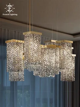 Itália Designer Brilho K9 De Cristal Luzes Pingente Moderno De Sala De Jantar De Luxo Iluminação Do Candelabro Bar Villa Ilha Hanging Lamp