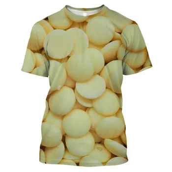 Jumeast 3D de Manteiga de Cacau Impresso T-shirty Casual Estética Engraçado masculina de Manga Curta T-shirts Grunge Y2K Masculinas de Streetwear Pulôver