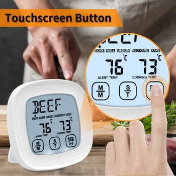 LCD Digital Termômetro de Cozinha Cozinhar Alimentos CHURRASCO de Carne Sensor de Temperatura de -20 a 300 graus Celsius Sonda de Temperatura do Forno de Ferramenta de Medidor de