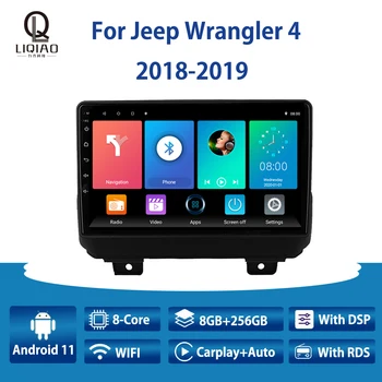 LIQIAO Rádio do Carro Para Jeep Wrangler 4 2018 E 2019 Carplay Multimidia Player de Vídeo de Navegação GPS Automático da Câmera com Visualização Traseira, Bluetooth BT