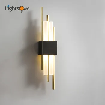 Luz de luxo cheio de cobre lâmpada de parede sala quarto lâmpada moderna minimalista corredor corredor de parede de luz