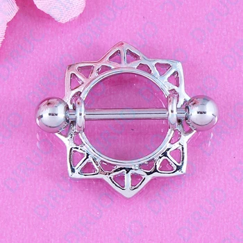 Mamilo anel, jóia piercing do corpo Estrelas anisel Níquel aço cirúrgico 316L par