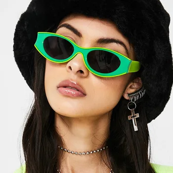 marca designer mulheres de luxo pequenos óculos de sol oval irregular de óculos de sol para homens Feminino Tons de Óculos senhora de moda UV400