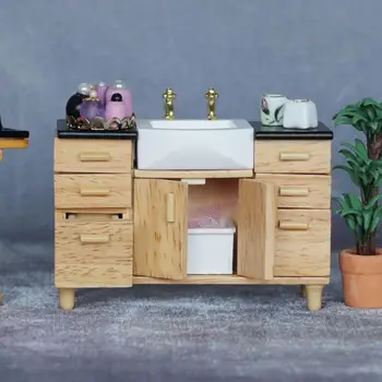 Mini Madeira Lavabo Real como Pequenos Mini Lavatório de Casa de Banho Lavatório Modelo