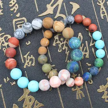 Multi-cor Natural de pedra, Pulseiras ,pedra Vermelha, Lápis-phoenix pedra , Vermelho Qua , turquesas