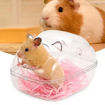 Multifunção Pet Transparente casa de Banho Forma dos desenhos animados Destacável Anti-respingo de Observação Banheira, Duche Para Hamster Pequenos Animais