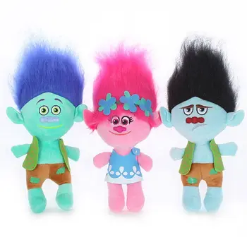 Novo Anime de desenhos animados Trolls Papoula Ramo de Pelúcia do Kawaii Colorido Mágico de Cabelo Brinquedo para Crianças, Presentes de Natal 35cm