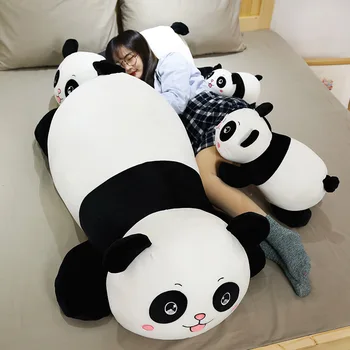 Novo Bonito Grandes Panda Boneca Brinquedo De Pelúcia Animais Travesseiro Crianças De Aniversário, Presentes De Natal Desenho Animado Toy Panda Gigante De Pelúcia Almofadas Na Cama