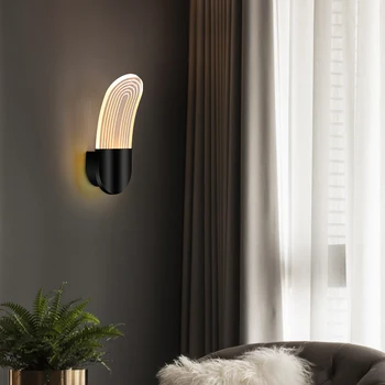 Novo LED lâmpada de parede moderna sala de estar coberta de iluminação, lâmpada de parede moderna casa Quarto 12W 90-260V de ouro / preto lâmpada de parede