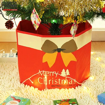 Não-tecido de Caixa de Armazenamento Multifuncional Durável Árvore de Natal Saia da Caixa de Dobramento de Bonecos de neve da Base de dados de Caixa de Árvore de Natal de Pé, a Capa de Natal Decoração
