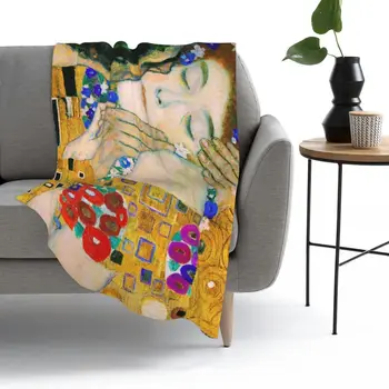 O Beijo Por Gustav Klimt Jogar Cobertor de Lã Jogar o Cobertor da Cama, Cobertor, manta de Sofá de Pelúcia Flanela Aconchegante cama Em Casa de viagem