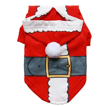 O Inverno Do Cão Hoodies Natal Do Cão Roupas De Papai Noel Engrossar Quente Cão Suéter Casaco Macio Cão Traje De Inverno De Natal Vestuário
