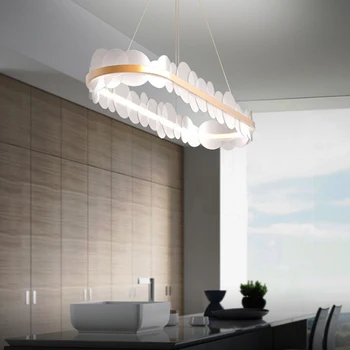 Oval Dimmable LED Pendurado Luminária Decoração de Casa, Decoração Pingente de Luz Luminaria Lampara Techo Lustres Para Sala De Jantar