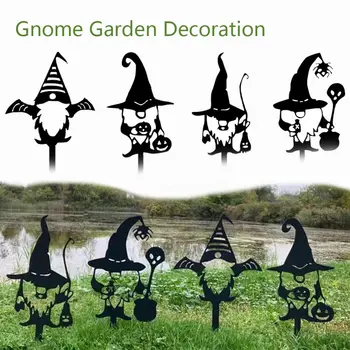 Para A Festa De Halloween Anão Ornamentos De Jardim Estátua Gnome Decoração De Jardim Sinal Home Do Gramado Do Quintal De Decoração De Jardim Estaca