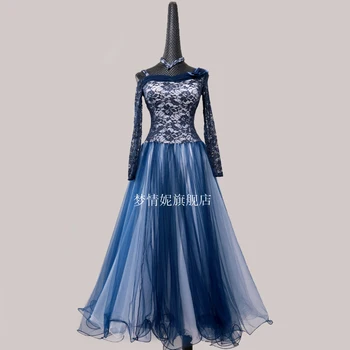 Personalizar Nova dança de salão vestido de padrão de salão de baile de valsa vestidos de dança de salão concurso de vestidos feitos LXT572