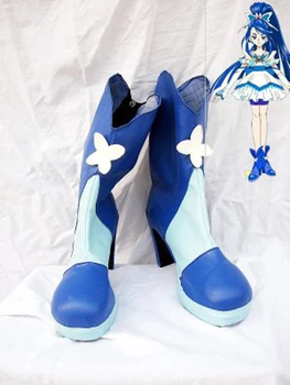 Pretty Cure 5 Cura Aquall Cosplay Botas Sapatos Anime de Festa Cosplay Botas Feitos para Mulheres Adultas, de Sapatos de Salto Alto