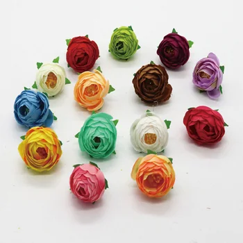 Seda Pequena Rosa Chá Botões Artificial, Falso Cabeças de Flores do Casamento de DIY, Decoração para Casa, Jardim, Mesa de Escritório Acessórios de Decoração