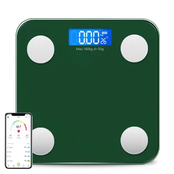 Smart Escala do Corpo 2022 Novo 180kg 396lb de Medição de Peso de Gordura Corporal e o Conteúdo de Água no Ligar de um Aplicativo de Smartphone de Cores Branco Preto Verde