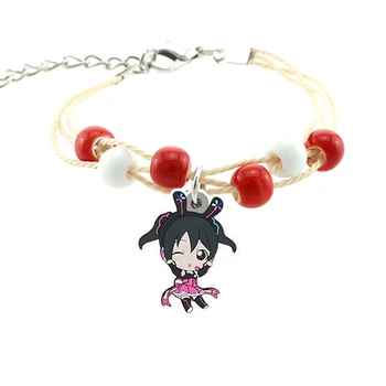 TAFREE Anime Amor ao Vivo do Personagem de banda desenhada Charme Vermelho e Branco Frisado Acrílico Pulseira Bracelete da Jóia