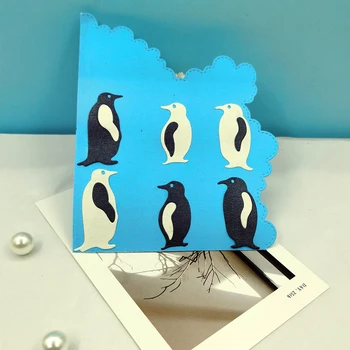 Três Pinguins de Corte de Metal Morre Scrapbooking Relevo Pastas Para DIY Álbum Cartão de Fazer Artesanato Estêncil Saudação Papel Fotográfico