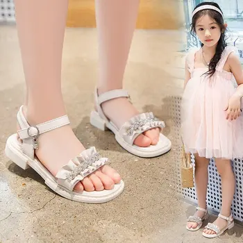 Verão Novo 2022 Crianças Sandálias para Meninas de Moda Casual Fundo Macio de Crianças Não-deslizamento Simples Estilo coreano Versátil antiderrapante Sapatos