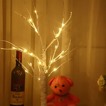 Vidoeiro árvore lâmpada de lanterna de led quarto sala decoração da lâmpada da mobília para a casa da flor da árvore de gabinete criativo luminosa ramo da lâmpada