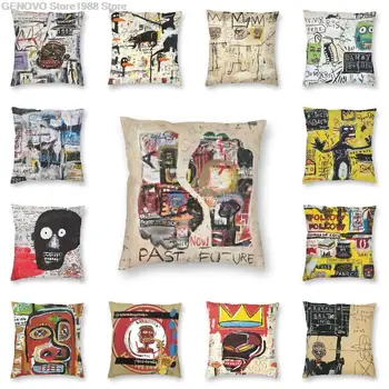 Weiche Vergangenheit Zukunft Werfen Kissen Abdeckung Hause Dekorative Benutzerdefinierte Jean Michel Basquiat Kissen Abdeckung 4