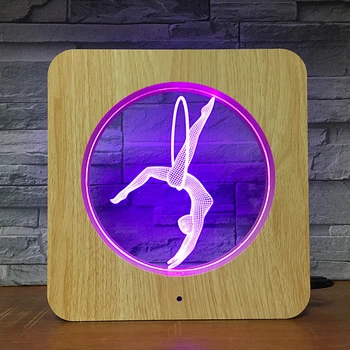 Yoga Design LED 3D Photo Frame Luz da Noite DIY Personalizado Lâmpada de abajur Crianças de Aniversário de Cores Dom de Decoração de Casa de Drop Shipping