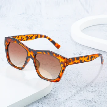ZLY 2021 Nova Moda, Óculos estilo Olho de Gato Mulheres Homens Cor de Lente do PC do Quadro do Leopardo Marca Designer Casual Senhora Estilo de Óculos de Sol UV400